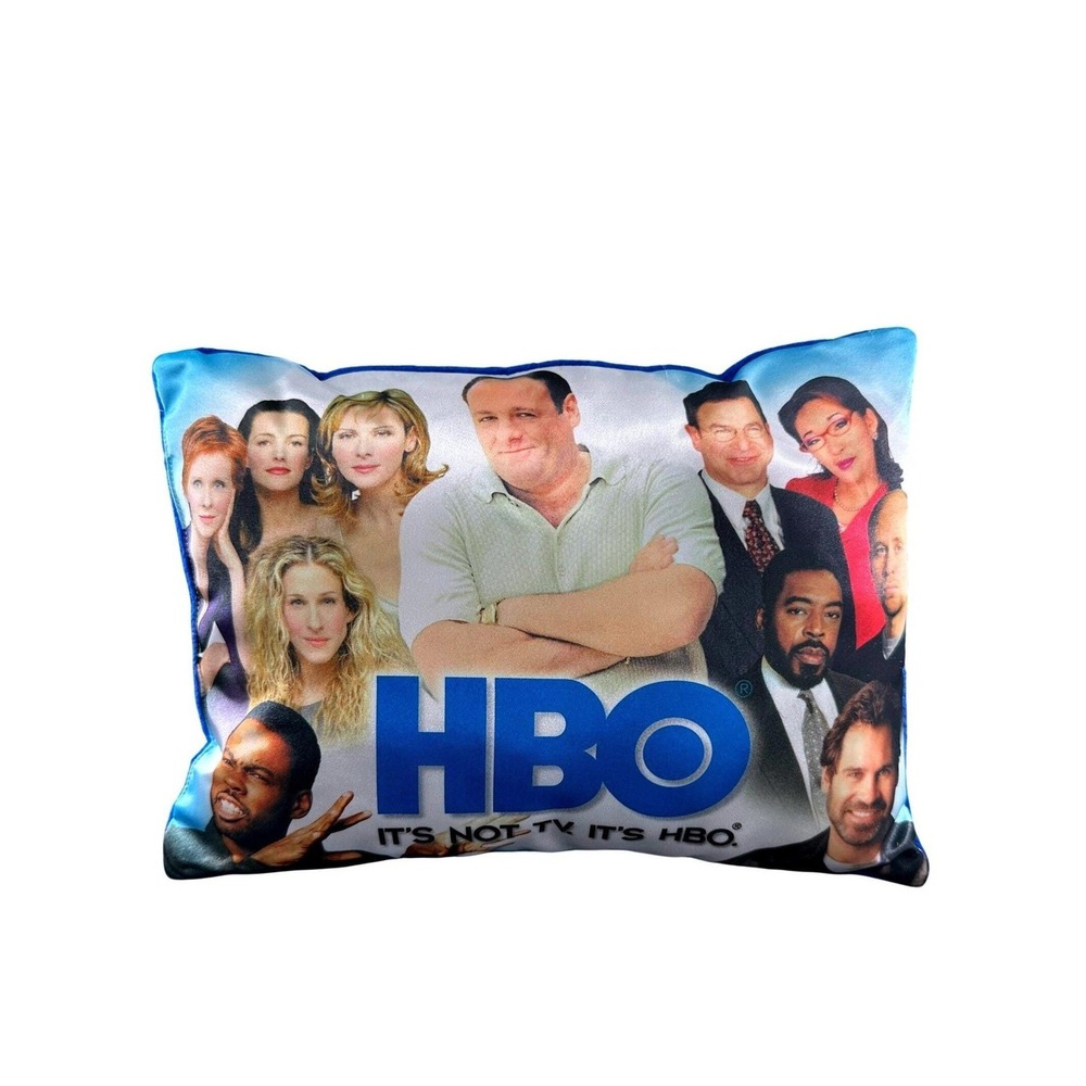 HBO Promotional Throw‎ Pillow 12x8 Blue Sopranos Sex and the City The Wire Y2K
